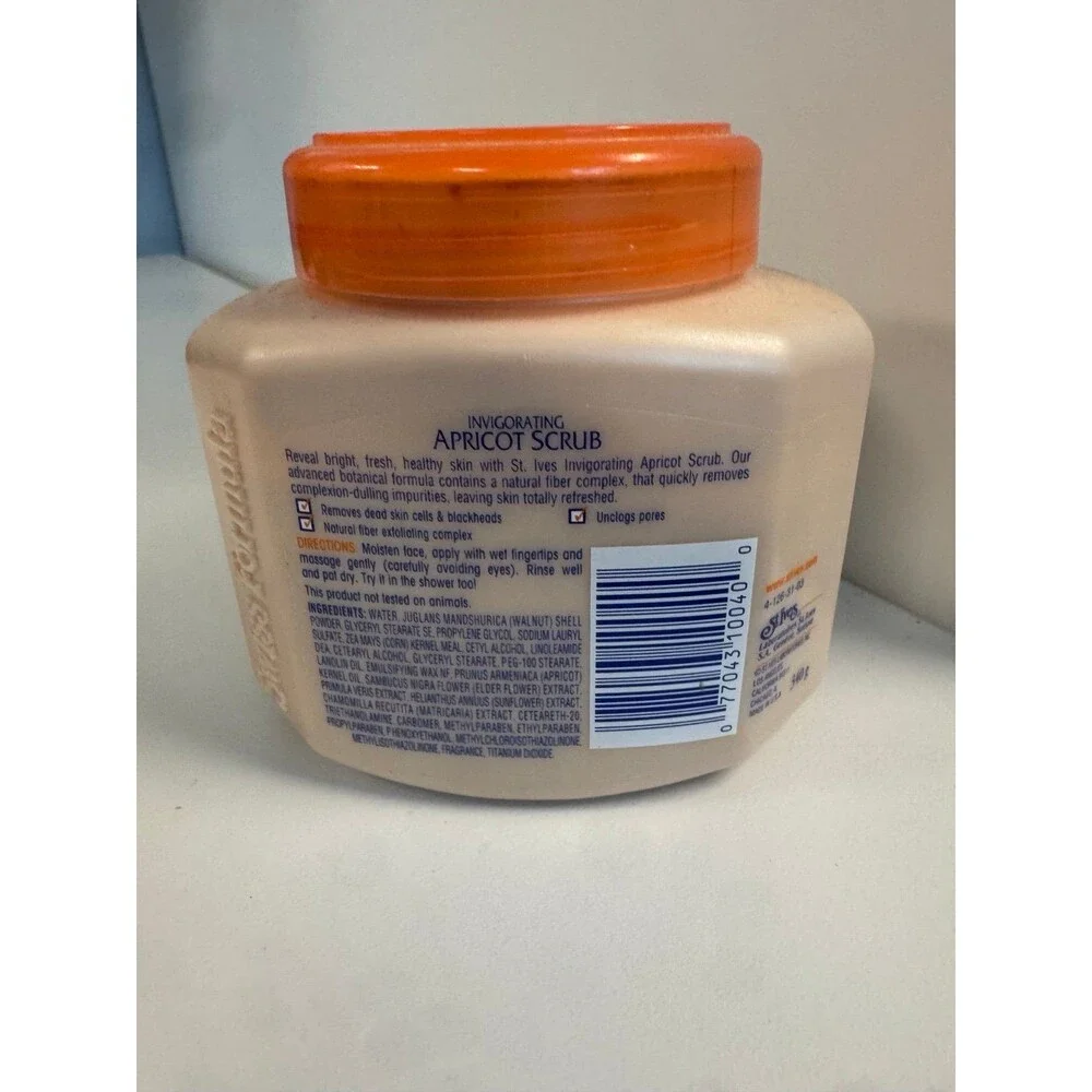 Vintage St. Ives Invigorating Apricot Scrub 12 oz Jar Tub Swiss Formula READ